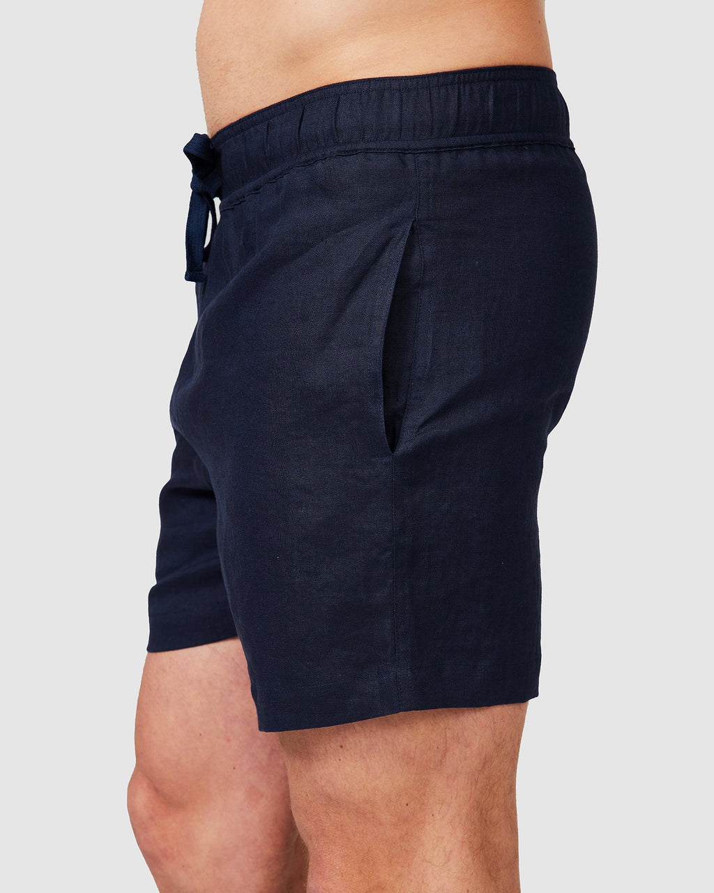 Men's Navy Blue Linen Shorts with Relaxed Fit