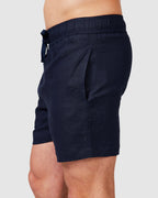 Men's Navy Blue Linen Shorts with Relaxed Fit