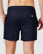 Men's Navy Blue Linen Shorts with Relaxed Fit