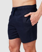 Men's Navy Blue Linen Shorts with Relaxed Fit