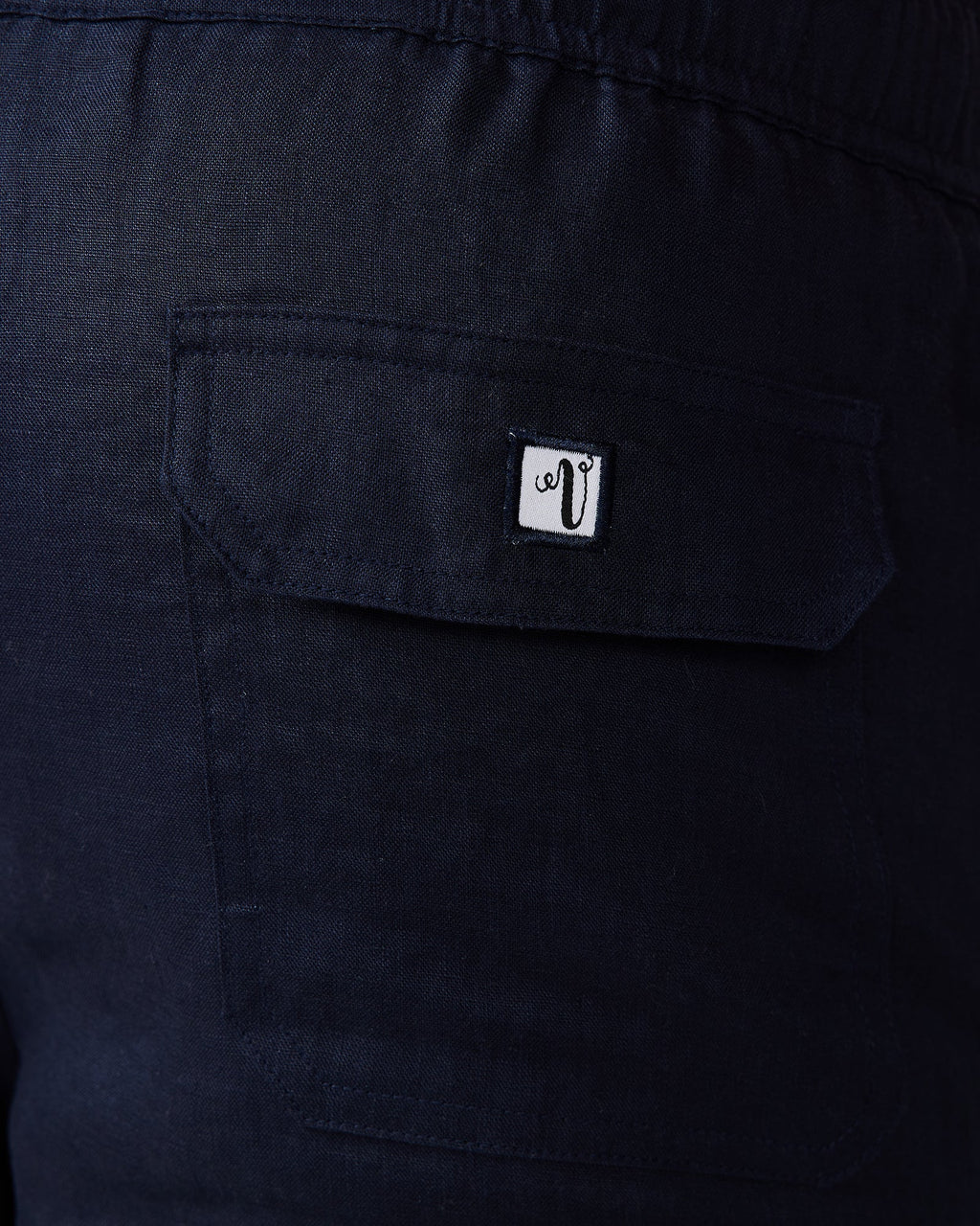 Men's Navy Blue Linen Shorts with Relaxed Fit