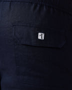 Men's Navy Blue Linen Shorts with Relaxed Fit