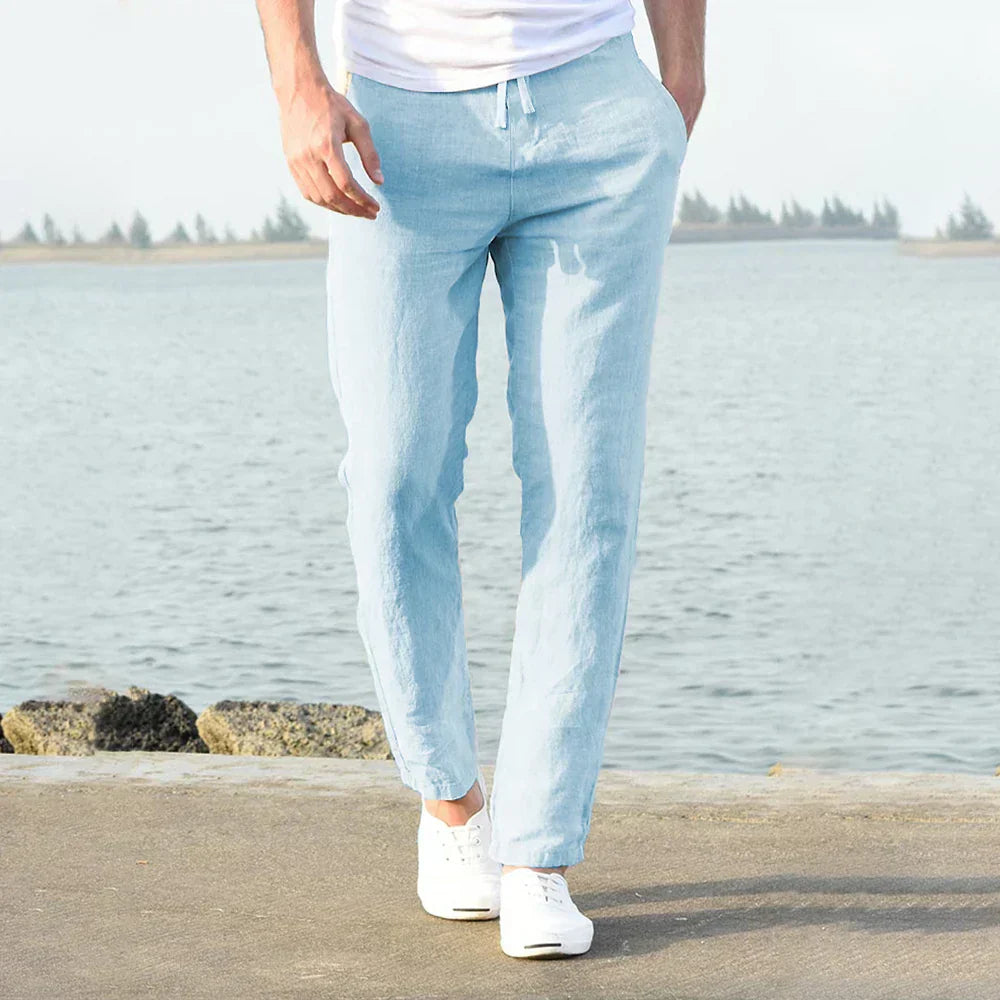 Men's Straight Leg Pants with Adjustable Waist