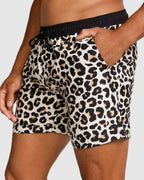 Men's Swim Shorts with Quick-Drying Fabric – Stylish Leopard