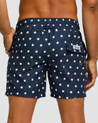 Men's Swim Shorts with Quick-Drying Fabric – Stylish Navy Polka