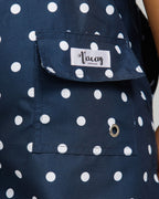 Men's Swim Shorts with Quick-Drying Fabric – Stylish Navy Polka