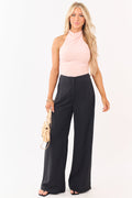 Wide Leg Pants Women with Elastic Back Waistband – Flowy Design