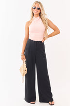 Wide Leg Pants Women with Elastic Back Waistband – Flowy Design