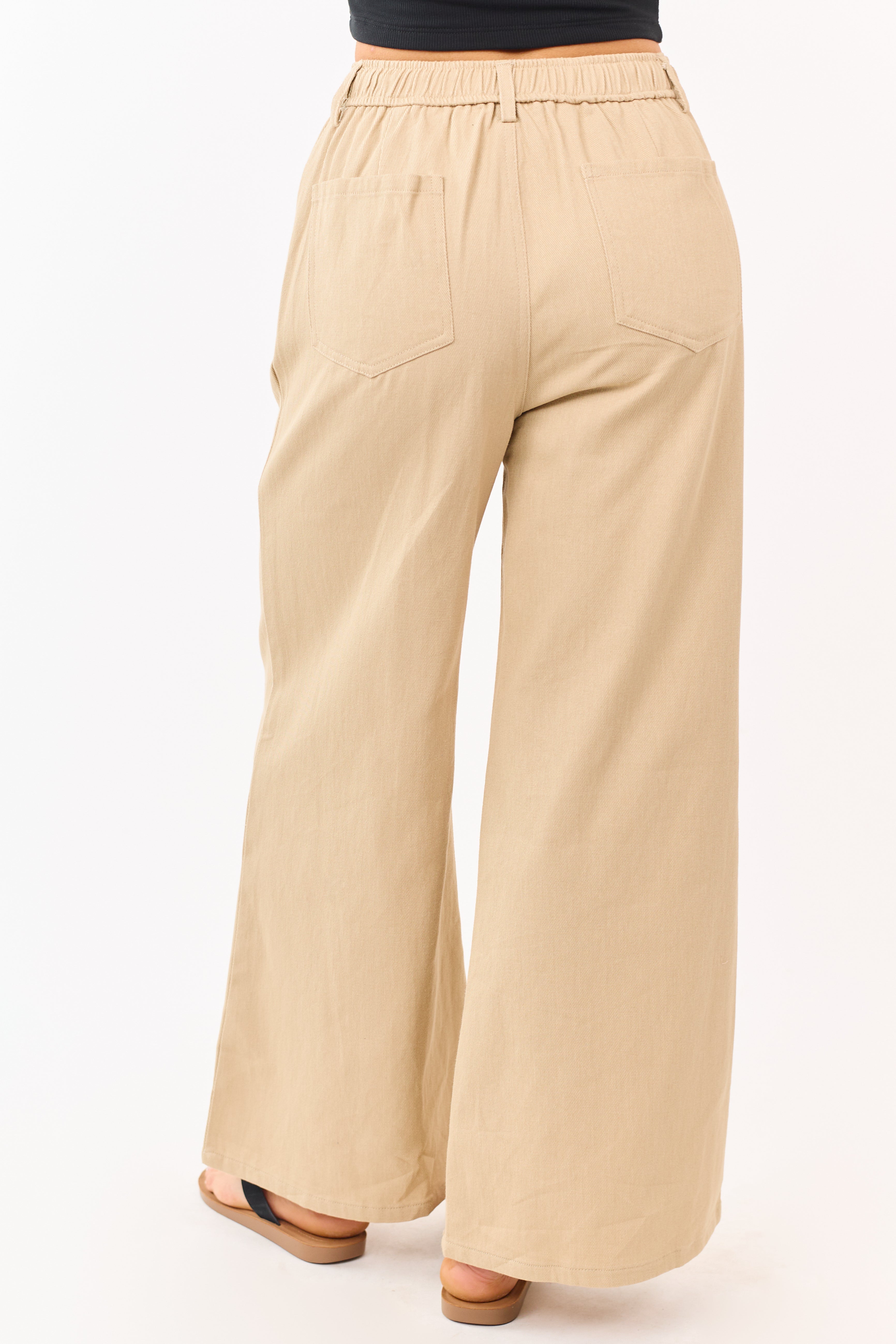 Wide Leg Pants Women with Elastic Waistband Flattering Fit