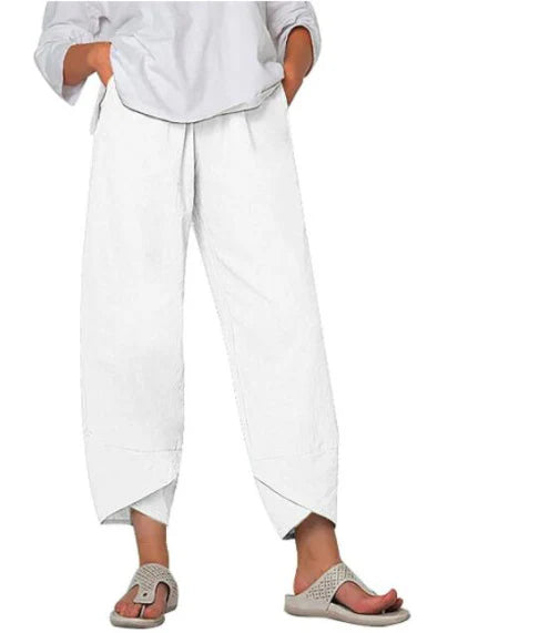 Women's Lightweight Cropped Pants with Tulip Hem for Effortless