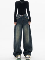 Women's Wide Leg Jeans with High Waist & Loose Fit Versatile