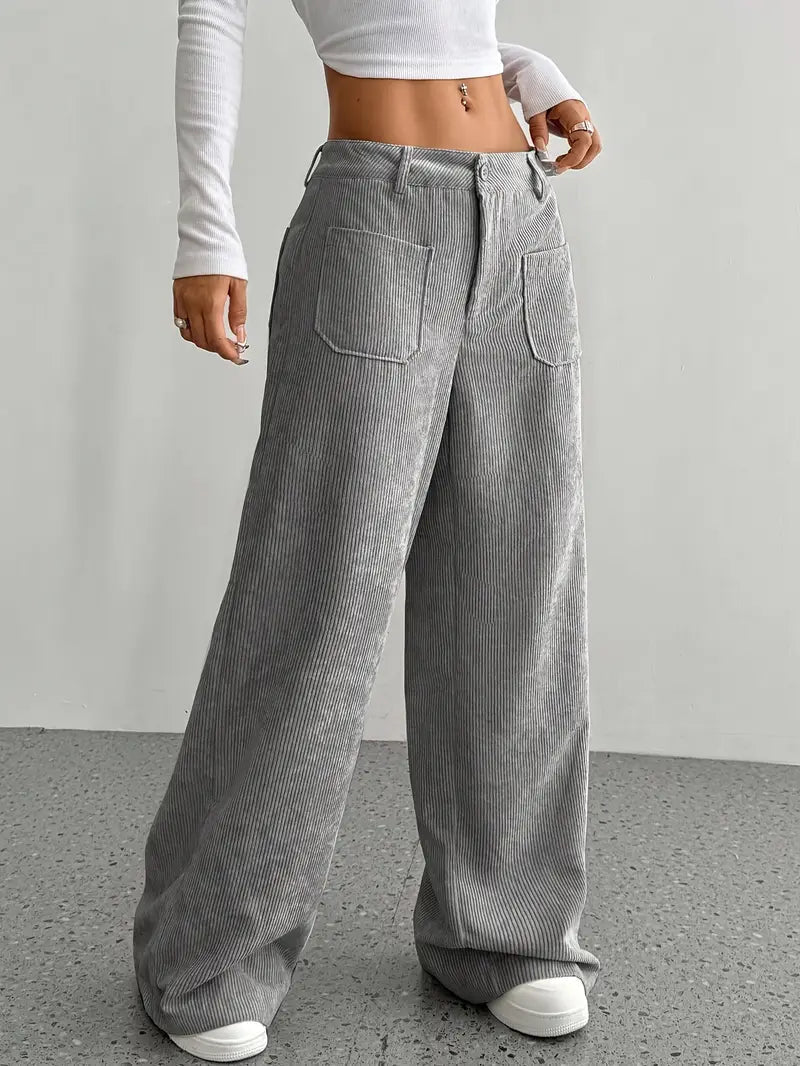 Women's Wide Leg Trousers with High-Waisted Fit Stylish Comfort