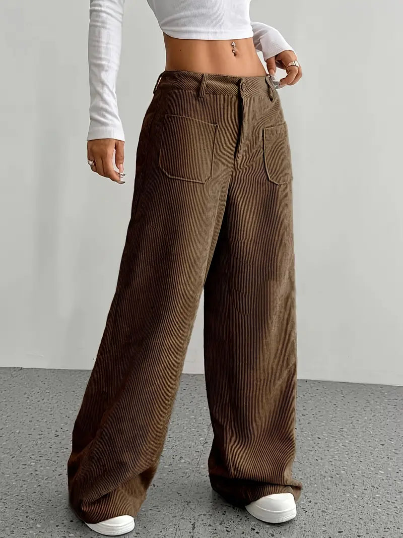 Women's Wide Leg Trousers with High-Waisted Fit Stylish Comfort