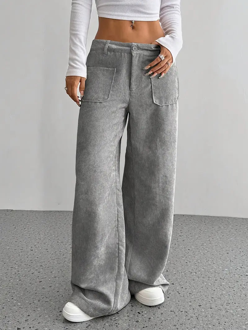 Women's Wide Leg Trousers with High-Waisted Fit Stylish Comfort